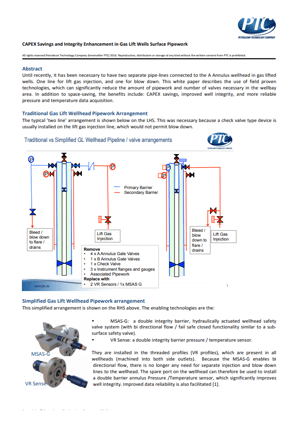 CAPEX Savings and integrity enhancement in gas lift wells surface pipework
