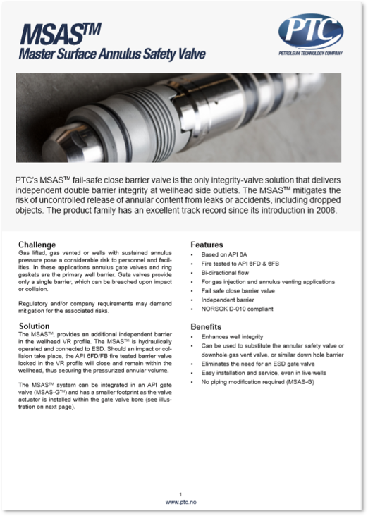 annular safety valve factory