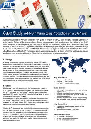 Case Study A-PRO Maximizing Production on a SAP  Well